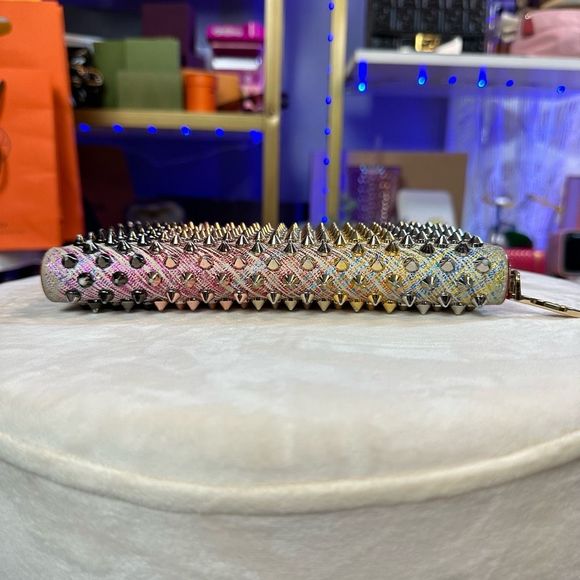 🧧SOLD🧧CHRISTIAN LOUBOUTIN Panettone unicorn suede spikes wallet Sold Out - Picture 7 of 16
